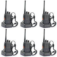 Zeom 888S BAOFENG Wire Less Phone Walkie Talkie UHF 400-470MHz 16CH CTCSS/DCS Handheld Amateur Radio 2 Way Radio Long Range, Black (6 Pack) Walkie Talkie(Black)