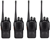 Zeom BF-888S Baofeng Bf-888S 4-Way Radios Walkie-Talkies Long Range Handheld Radios Pack of 4 Walkie Talkie(Black)