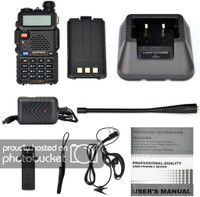 visionrabbit UV 5R Walkie Talkie LED, FM Radio, Torch and 1800mAh Battery, 5-10km - 1 Pair Walkie Talkie(Black)