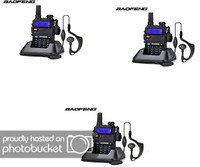 visionrabbit Baofeng UV 5R Walkie Talkie - Wide Frequency Range, FM Radio, LED Torch, 5 to 10km Range, Long Standby, 1800mAh Battery (3PC) Walkie Talkie(Black)