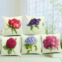 Diyank Enterperises Floral Cushions & Pillows Cover(Pack of 5, 40*40, Multicolor)