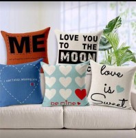 Diyank Enterperises Text Print Cushions & Pillows Cover(Pack of 5, 40*40, Multicolor)