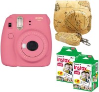 FUJIFILM Mini 9 Pink with Maps Case and 40 Shots Instant Camera(Pink)