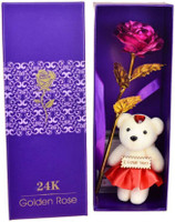 white hat Artificial Flower, Soft Toy, Showpiece Gift Set