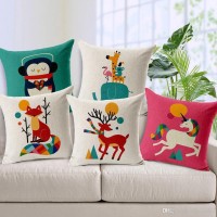 Diyank Enterperises Animal Cushions & Pillows Cover(Pack of 5, 40 cm*40 cm, Multicolor)