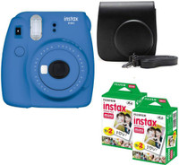 FUJIFILM Mini 9 Cobalt Blue with black Case and 40 Shots Instant Camera(Blue)