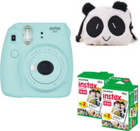 FUJIFILM Mini 9 Ice Blue with panda Case and 40 Shots Instant Camera(Blue)