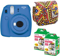 FUJIFILM Mini 9 Cobalt Blue with Bohemia Case 40 Shots Instant Camera(Blue)