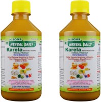 M SONS Herbal daily Karela Pack 2 for Diabetes, Cholesterol with High sugar, Liver Detox(400 ml)