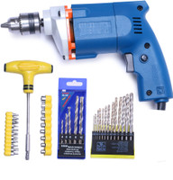 TOOLBUX Powerful Electric Drill Machine 10Mm - 2600 Rpm, 300W 220V- 50Hz-(Combo) Pistol Grip Drill(10 mm Chuck Size)