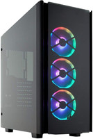 Corsair 500D RGB , 3 RGB Fans Integrated Commander PRO Fan and Lighting Controller Mid-Tower Case Cabinet(Black , Blue)