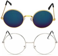 CRIBA Round Sunglasses(For Men & Women, Clear, Multicolor)