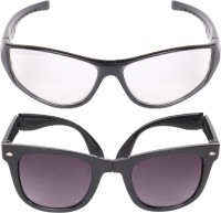 Aligatorr Wayfarer, Retro Square Sunglasses(For Men & Women, Clear, Black)