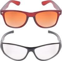 Aligatorr Wayfarer, Retro Square Sunglasses(For Men & Women, Golden, Clear)