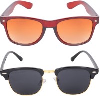 CRIBA Spectacle , Wayfarer Sunglasses(For Men & Women, Golden, Black)