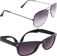 CRIBA Wayfarer, Aviator Sunglasses(For Men & Women, Grey, Black)