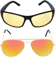 Aligatorr Aviator, Retro Square Sunglasses(For Men & Women, Yellow)