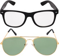 Aligatorr Wayfarer, Aviator Sunglasses(For Men & Women, Clear, Green)