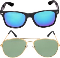 Aligatorr Wayfarer, Aviator Sunglasses(For Men & Women, Blue, Green)
