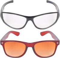 CRIBA Wayfarer, Retro Square Sunglasses(For Men & Women, Golden, Clear)