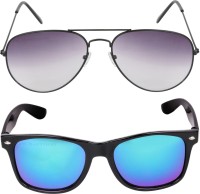 CRIBA Wayfarer, Aviator Sunglasses(For Men & Women, Grey, Blue)