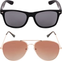CRIBA Wayfarer, Aviator Sunglasses(For Men & Women, Black, Brown)