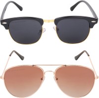 CRIBA Spectacle , Aviator Sunglasses(For Men & Women, Black, Brown)