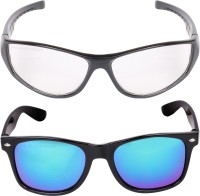 CRIBA Wayfarer, Retro Square Sunglasses(For Men & Women, Blue, Clear)