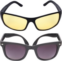 CRIBA Wayfarer, Retro Square Sunglasses(For Men & Women, Black, Yellow)