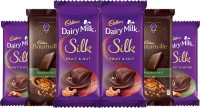 Cadbury chocolates combo, (2XSilk Roast Almond 55g, 2XSilk Fruit and Nut 137g & 2X Bournville Raisin Nut 80g) Bars(6 x 90.67 g)