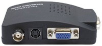 APLINK CCTV Camera Dvd DVR Bnc Tv S-Video To Vga Pc Monitor Converter Adapter Box Media Streaming Device(Black)