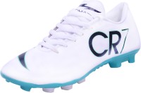 CR7 Juventus Ronaldo Studs White & Green Studs Football Shoes For Men(White, Blue)