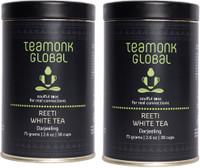 Teamonk Global Darjeeling Organic White Tea, 75g (38 Cups)-Pack of 2 | 100% Natural Loose Leaf Tea from Himalayas | Reeti White Tea for Glow and Immunity | Low-Caffeine &