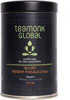 Teamonk Global Bhumi Assam Masala Chai, 30 Teabags | Natural Ingredients: Cinnamon, Clove, Cardamon, Ginger | 100% Natural Whole Leaf Pyramid Teabags for Relax & Refresh 