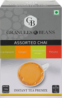 Granules and Beans Assorted CHAI Instant Tea Premix - (16 Boxes X 140gm=1.24 KG) Ginger Tea Box(16 Bags)
