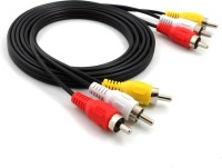 TNT  TV-out Cable 1.5 METER 3 RCA Audio Video Cable (Black, yellow White)(Black, For TV, 1.5 m)