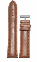 KOLET Plain Padded 18 mm Genuine Leather Watch Strap(Tan)