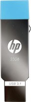 HP MM-OTG032GB-02P 32 GB Pen Drive(Silver, Blue)