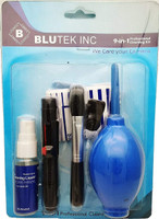 blutek New Professional Clean Pro 9 IN 1 Multi-Purpose Cleaning Kit for Cameras, Lenses, Binoculars, LCD, Laptops, Desktops, Keyboards, etc, Includes Micro-Fibre Cloth, Brush, Liquid Solution, Powerful Dust Blower, Cotton Swabs, Magic Lenspen & Cleaning Tissue  Lens Cleaner(20 ml, 4x4 inch, Pack of 