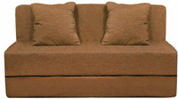 Aart Store 4X6 Sofa Cums Bed Two Seater With Two Cushion Biege Color Single Sofa Bed(Finish Color - Biege Mechanism Type - Fold Out)
