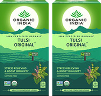 Organic India Tulsi Original 25 Tea Bags- (Pack Of 2) Tulsi Green Tea Bags Box(50 Bags)