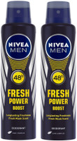 Nivea Men Fresh Power Boost Deodorant Deodorant Spray - For Men(300 ml, Pack of 2)