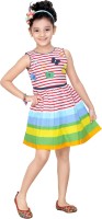 Trendyy Girls Midi/Knee Length Casual Dress(Yellow, Sleeveless)