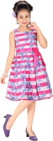 Trendyy Girls Midi/Knee Length Party Dress(Pink, Sleeveless)