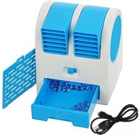View BUY SURETY High Quality Portable Small Air Conditioner Water Cooler, Mini Fan and Dual Bladeless for Use in Car/Home Personal Air Cooler(Blue, 0.1 Litres) Price Online(BUY SURETY)