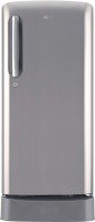 LG 190 L Direct Cool Single Door 4 Star Refrigerator with Base Drawer(Shiny Steel, GL-D201APZY)