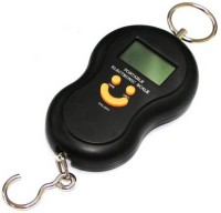 Gadget Tree Portable 50kg-Digital Kitchen Luggage Hanging LED Smiley Weighing Scale(Black)