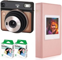 FUJIFILM Instax Square SQ6 Blush Gold with Pink Photo album 20 shots Instant Camera(Gold)