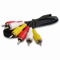 OXZA  TV-out Cable 3RCA Gold Plated Audio Video 5Mtr(Black, For TV)