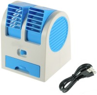 View BUY SURETY USB Mini Fan Water Air Cooler Portable Dual Bladeless USB coller Small Air Conditioner for laptop Car room Home Office Personal Air Cooler(Blue, 0.1 Litres) Price Online(BUY SURETY)
